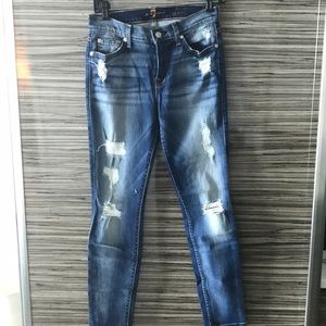Seven jeans skinny destroyed denim